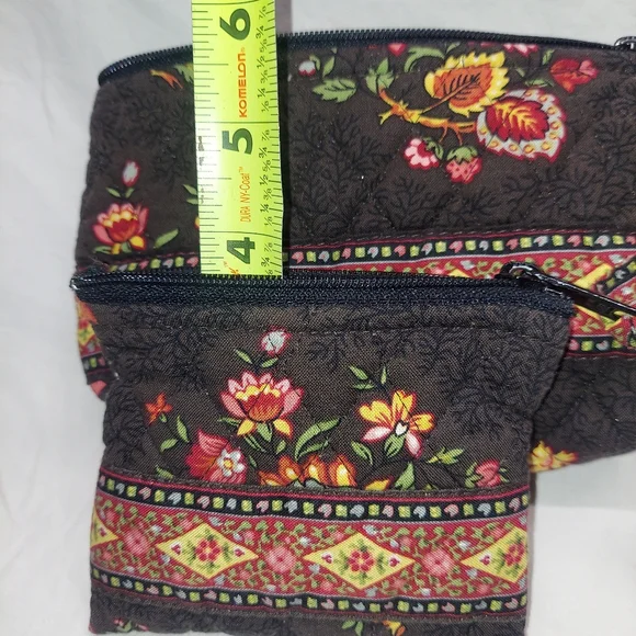Vera Bradley Makeup Bag & Small Wallet In A Retired "Chocolat" Pattern - Picture 7 of 9